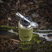 M-Tac Stainless 750ml Thermos & Folding Spoon - Olive