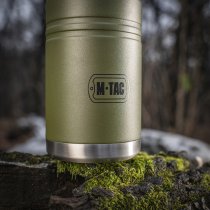 M-Tac Stainless 750ml Thermos & Folding Spoon - Olive